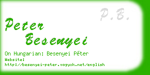 peter besenyei business card
